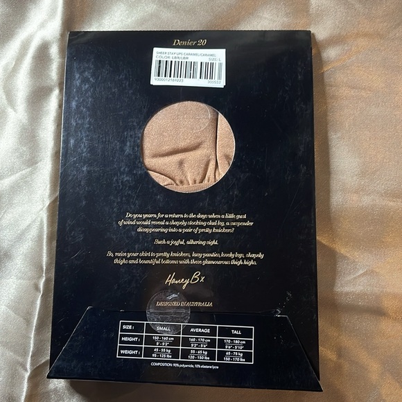 Honey Birdette Caramel Sheers Thigh High Stockings - Picture 2 of 2